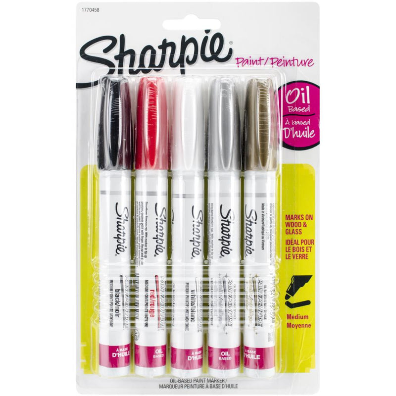 Sharpie Oil-based Paint Marker Medium Tip Pen - Set of 5 Colours