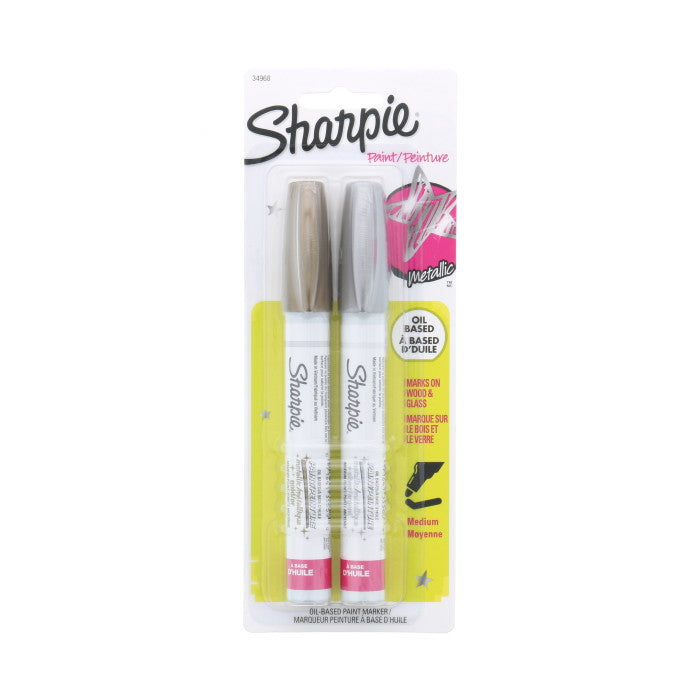 Sharpie Oil-based Paint Marker Medium Tip Pens Twin Pack - Gold/Silver