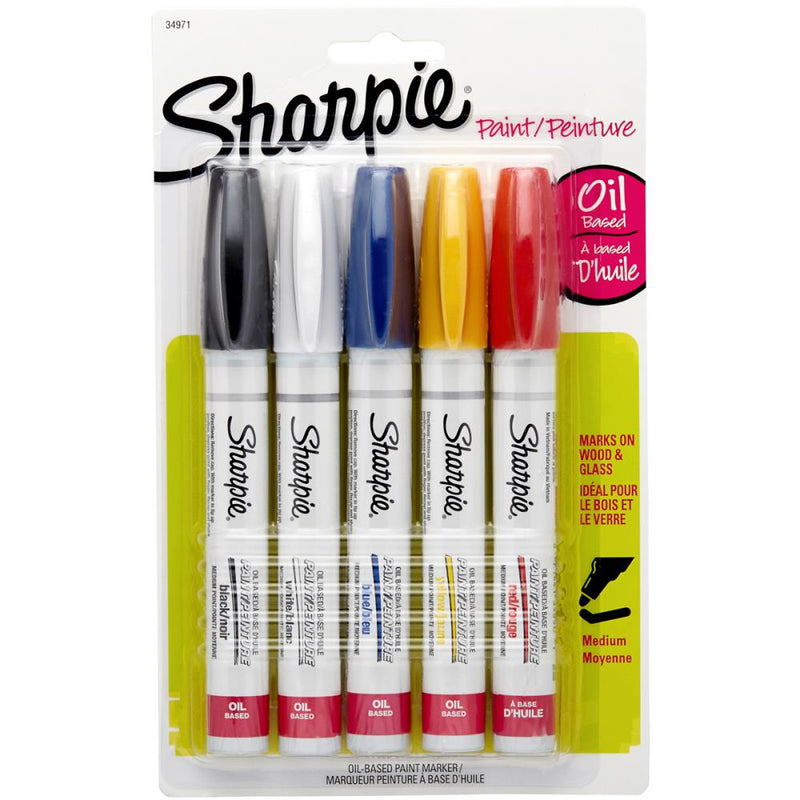 Sharpie Oil-based Paint Marker Medium Tip Pen - Set of 5 Colours