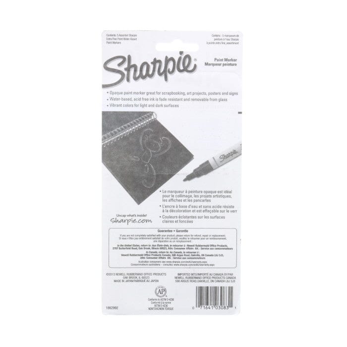 Sharpie Water-based Paint Marker Extra-Fine Tip Pen - Set of 5 Pastel Colours