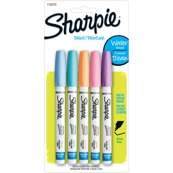 Sharpie Water-based Paint Marker Extra-Fine Tip Pen - Set of 5 Pastel Colours