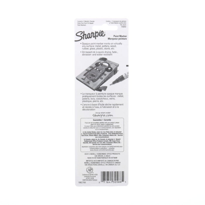 Sharpie Oil-based Paint Marker Medium Tip Pens Twin Pack - 2 x White