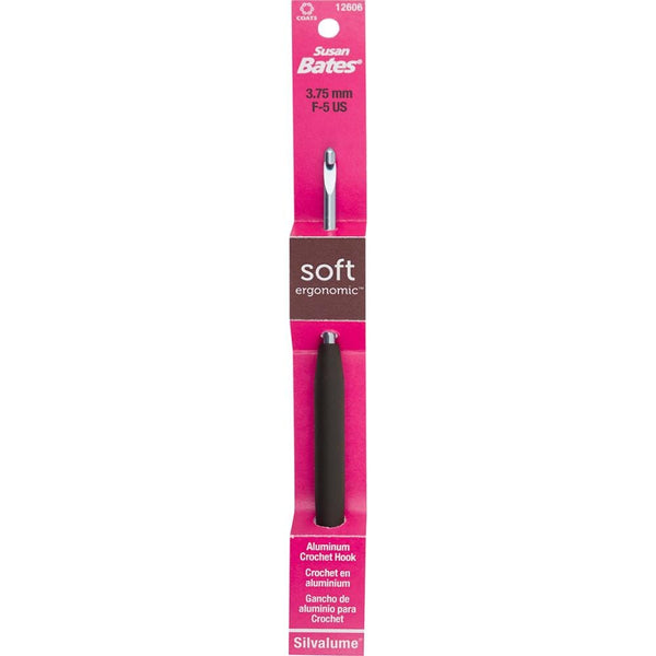 Susan Bates Silvalume Soft Ergonomic Grip Aluminium Crochet Hook (3.50 - 6.50mm)