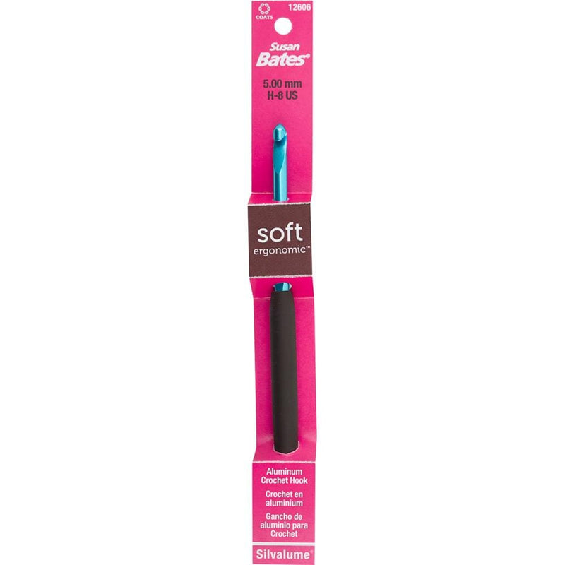 Susan Bates Silvalume Soft Ergonomic Grip Aluminium Crochet Hook (3.50 - 6.50mm)