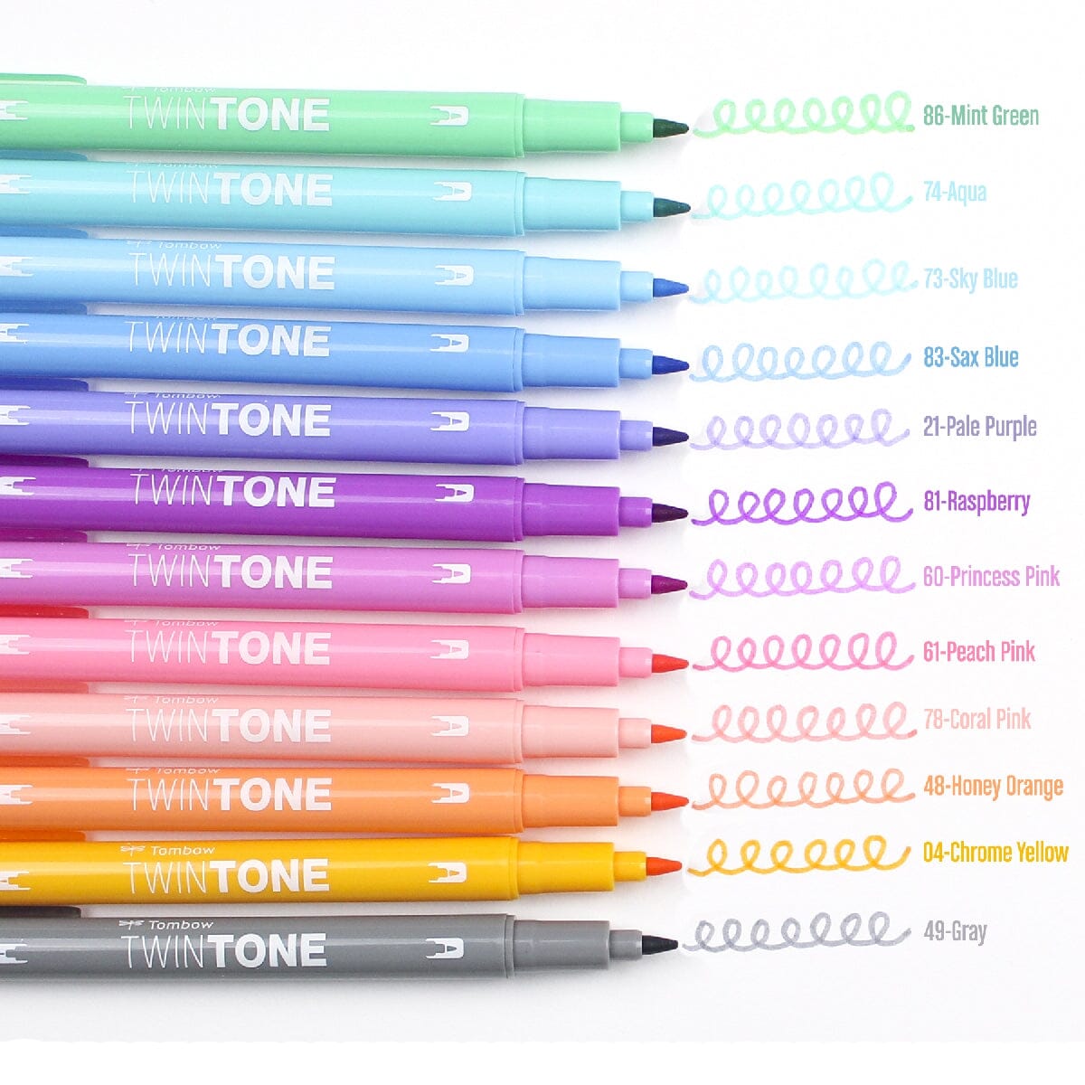 Tombow TwinTone Colouring Marker Pens - Set of 12 (Choose Your Pack)