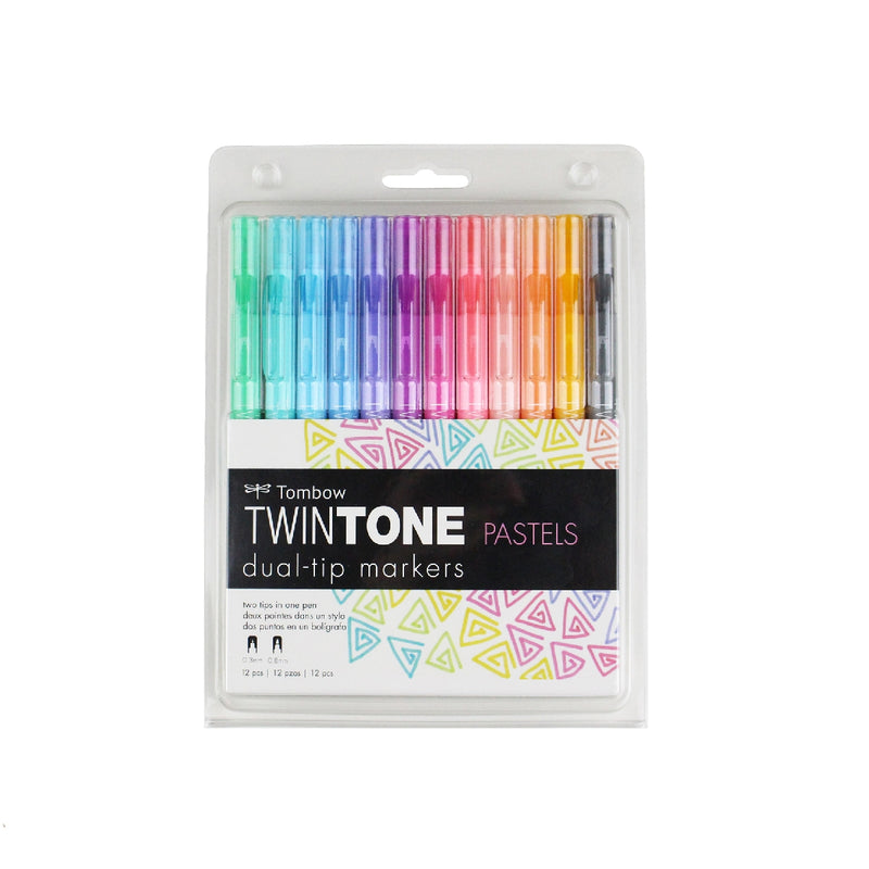 Tombow TwinTone Colouring Marker Pens - Set of 12 (Choose Your Pack)