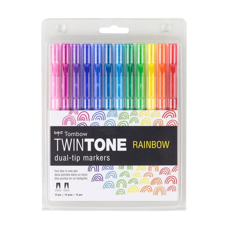 Tombow TwinTone Colouring Marker Pens - Set of 12 (Choose Your Pack)