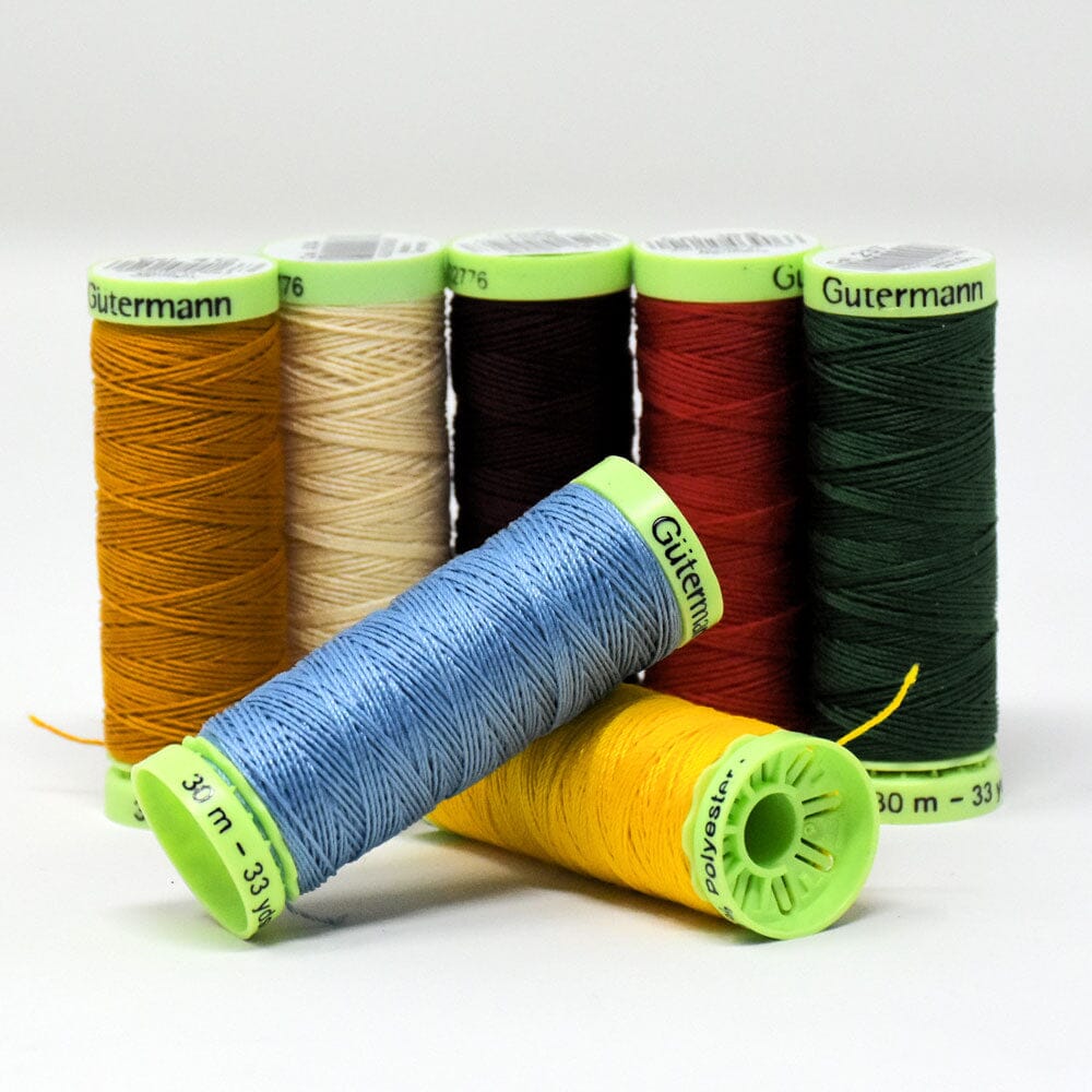 Assorted Pack - Gutermann "Top Stitch" 30m Sewing Thread - 6 x Shades