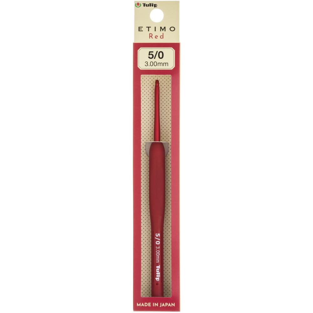 Tulip Etimo Red Cushion Grip Crochet Hook (Choose From 1.80mm - 6.50mm)