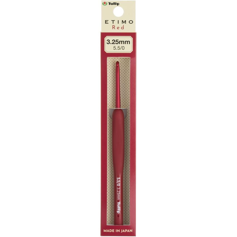 Tulip Etimo Red Cushion Grip Crochet Hook (Choose From 1.80mm - 6.50mm)