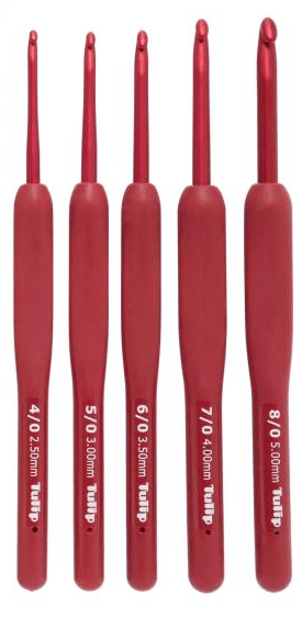 Tulip Etimo Red Cushion Grip Crochet Hook (Choose From 1.80mm - 6.50mm)