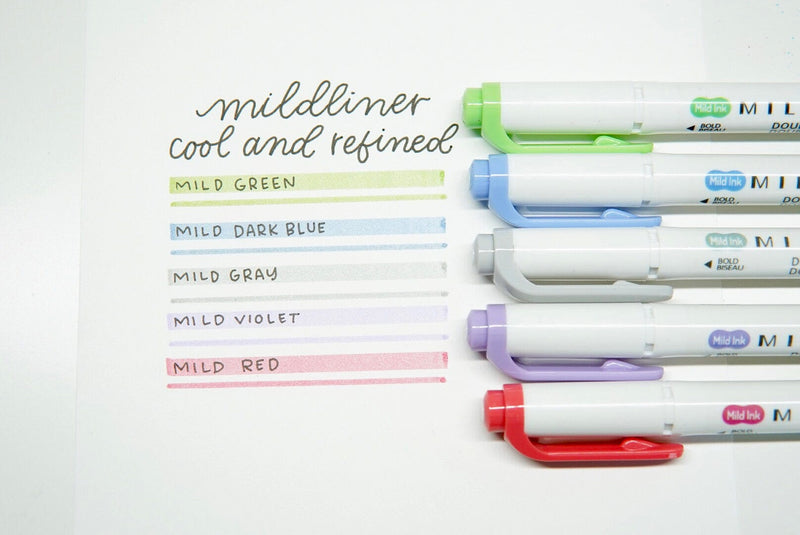 Zebra Mildliner Double Ended Highlighter Markers - Set of 5