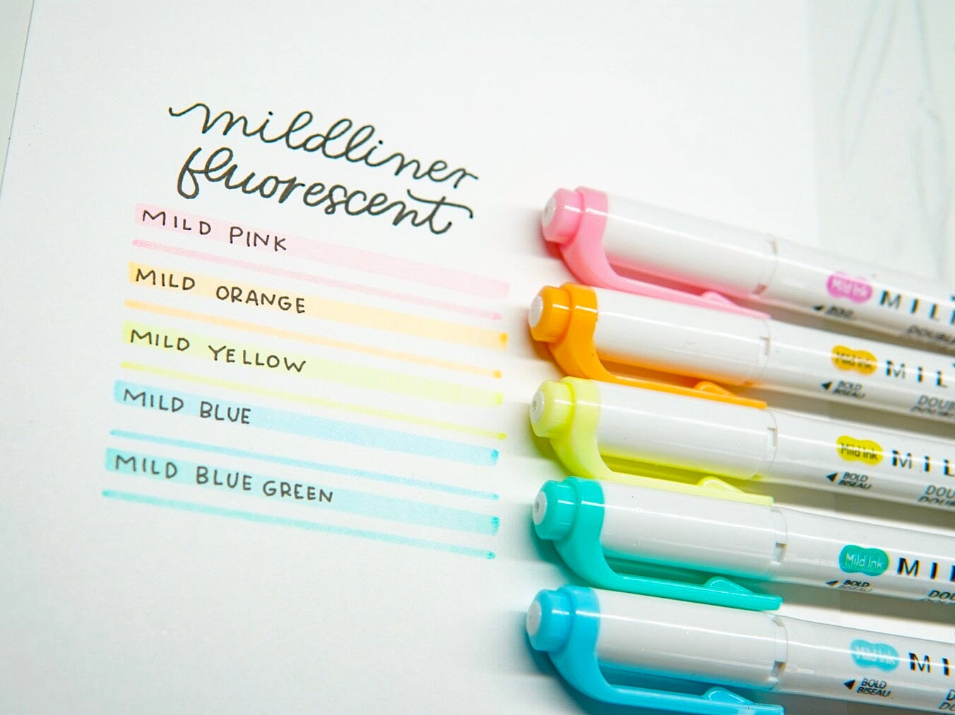 Zebra Mildliner Double Ended Highlighter Markers - Set of 5