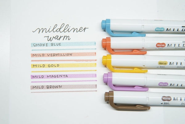 Zebra Mildliner Double Ended Highlighter Markers - Set of 5