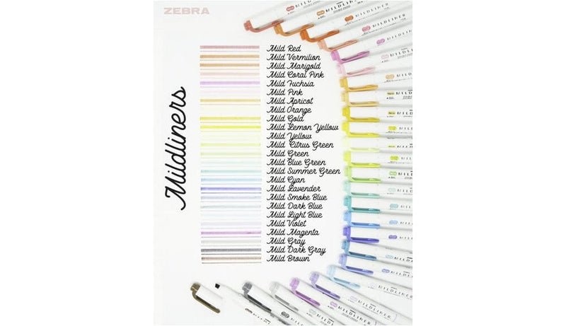 Zebra Mildliner Double Ended Highlighter Markers - Set of 8