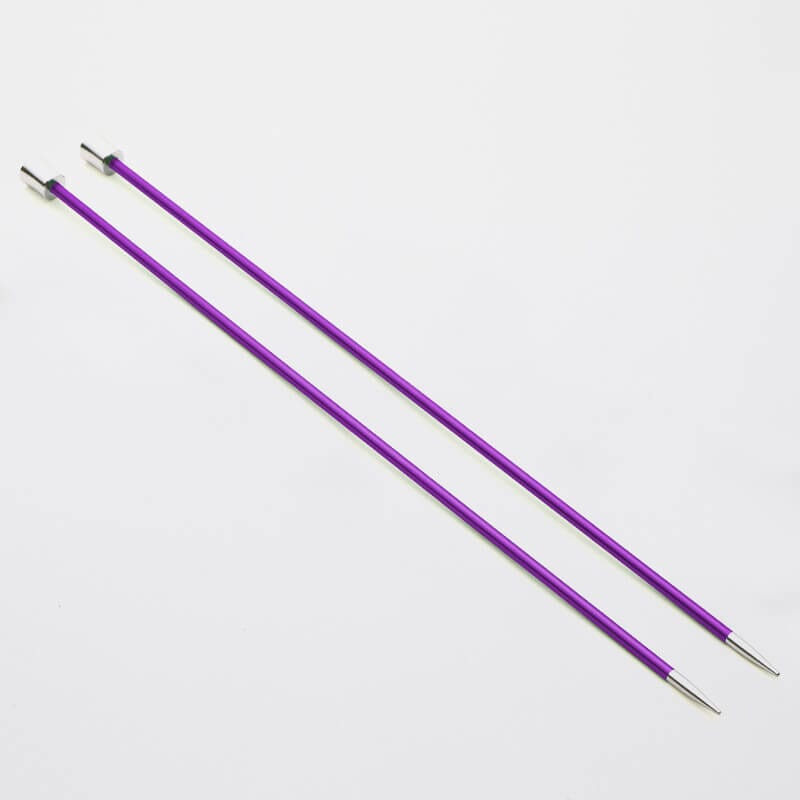 Knitpro "Zing" Aluminium Single Point Knitting Needles - 25cm