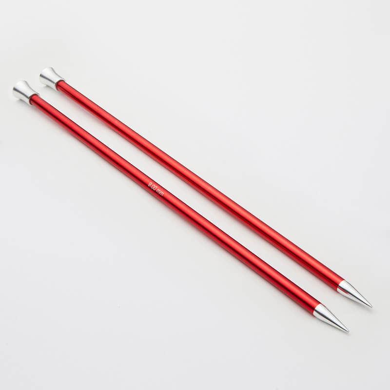 Knitpro "Zing" Aluminium Single Point Knitting Needles - 25cm