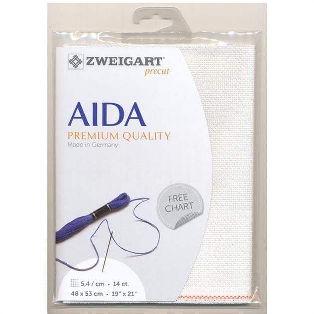 Zweigart Pre-cut Aida Cloth Fabric - Metallic 14 Count (48 x 54cm)