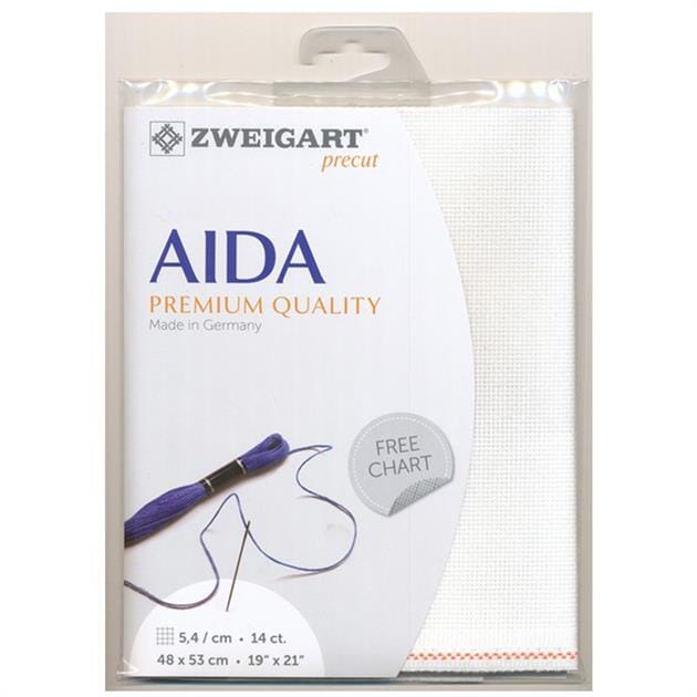 Zweigart Pre-cut Aida Cloth Fabric - 14 Count (48 x 54cm)