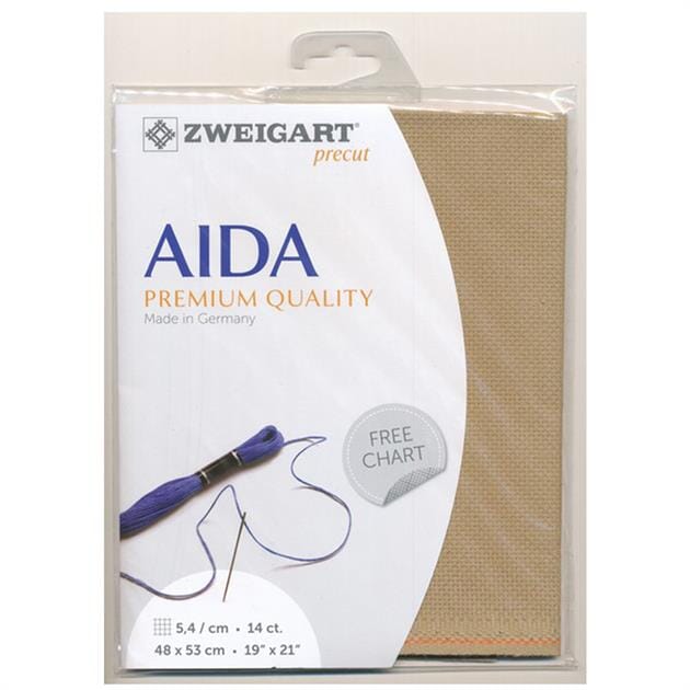 Zweigart Pre-cut Aida Cloth Fabric - 14 Count (48 x 54cm)