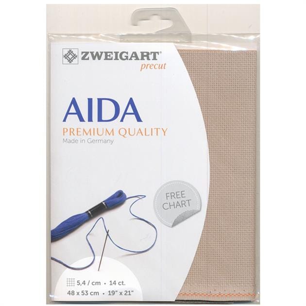 Zweigart Pre-cut Aida Cloth Fabric - 14 Count (48 x 54cm)