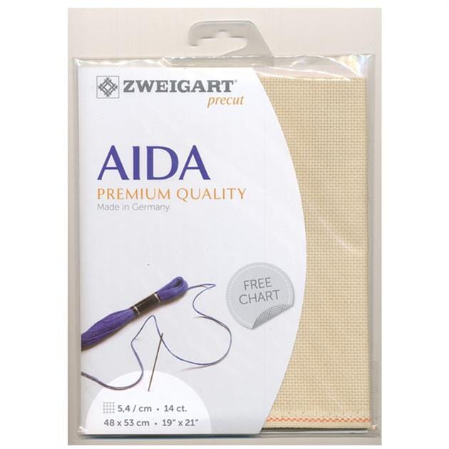 Zweigart Pre-cut Aida Cloth Fabric - 14 Count (48 x 54cm)