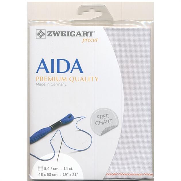 Zweigart Pre-cut Aida Cloth Fabric - 14 Count (48 x 54cm)