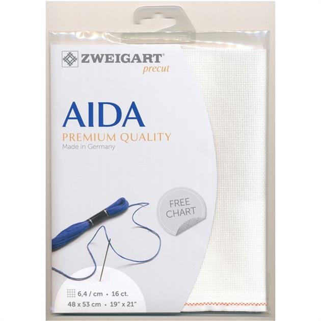 Zweigart Pre-cut Aida Cloth Fabric - 16 Count (48 x 54cm)
