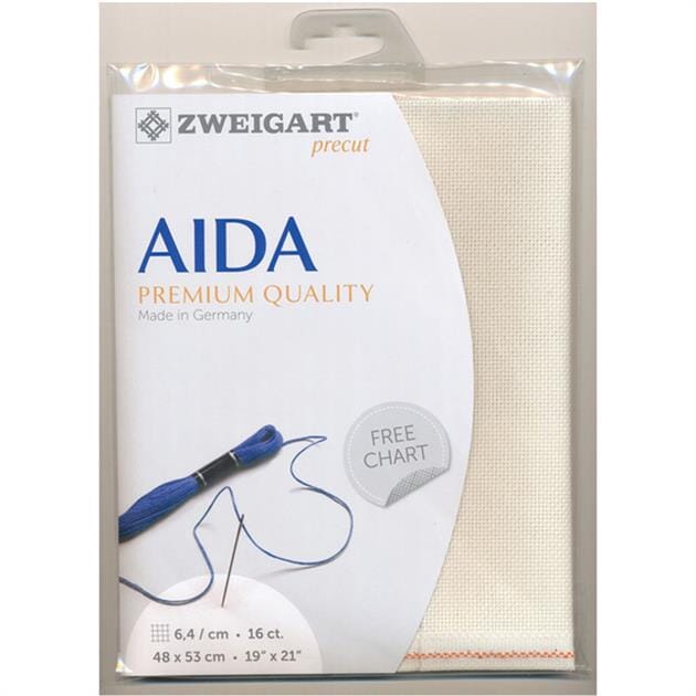 Zweigart Pre-cut Aida Cloth Fabric - 16 Count (48 x 54cm)