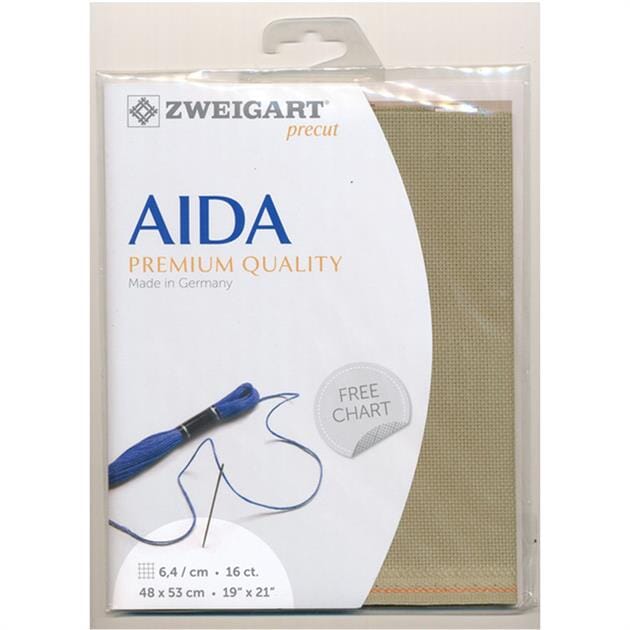 Zweigart Pre-cut Aida Cloth Fabric - 16 Count (48 x 54cm)