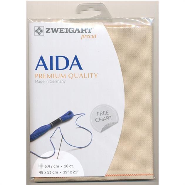 Zweigart Pre-cut Aida Cloth Fabric - 16 Count (48 x 54cm)