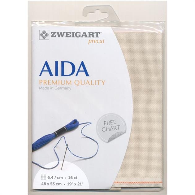 Zweigart Pre-cut Aida Cloth Fabric - 16 Count (48 x 54cm)